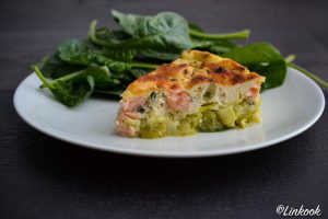 Frittata légère poireaux & saumon | ©Yood (Good food good mood for you)