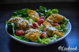 Salade César au poulet croustillant sans gluten & sans lactose | ©Yood (Good food good mood for you)